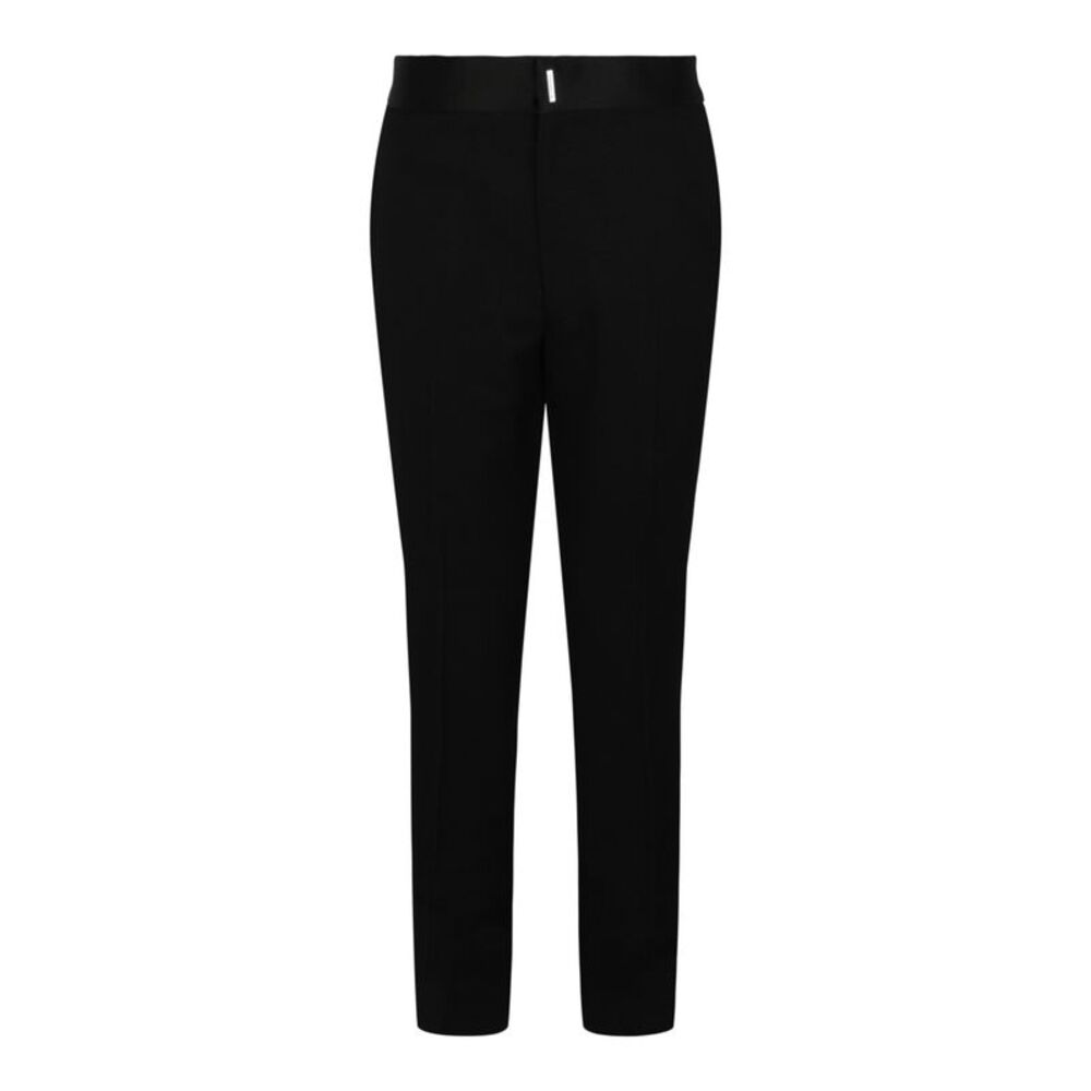 Givenchy Classic Fit Satin-Trim Trousers Black Mens